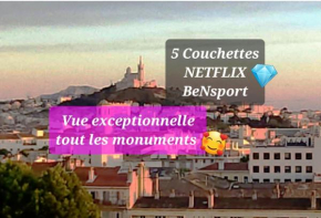 Sublime 2 pièces Vue incroyable Mer et tout les monuments de Marseille